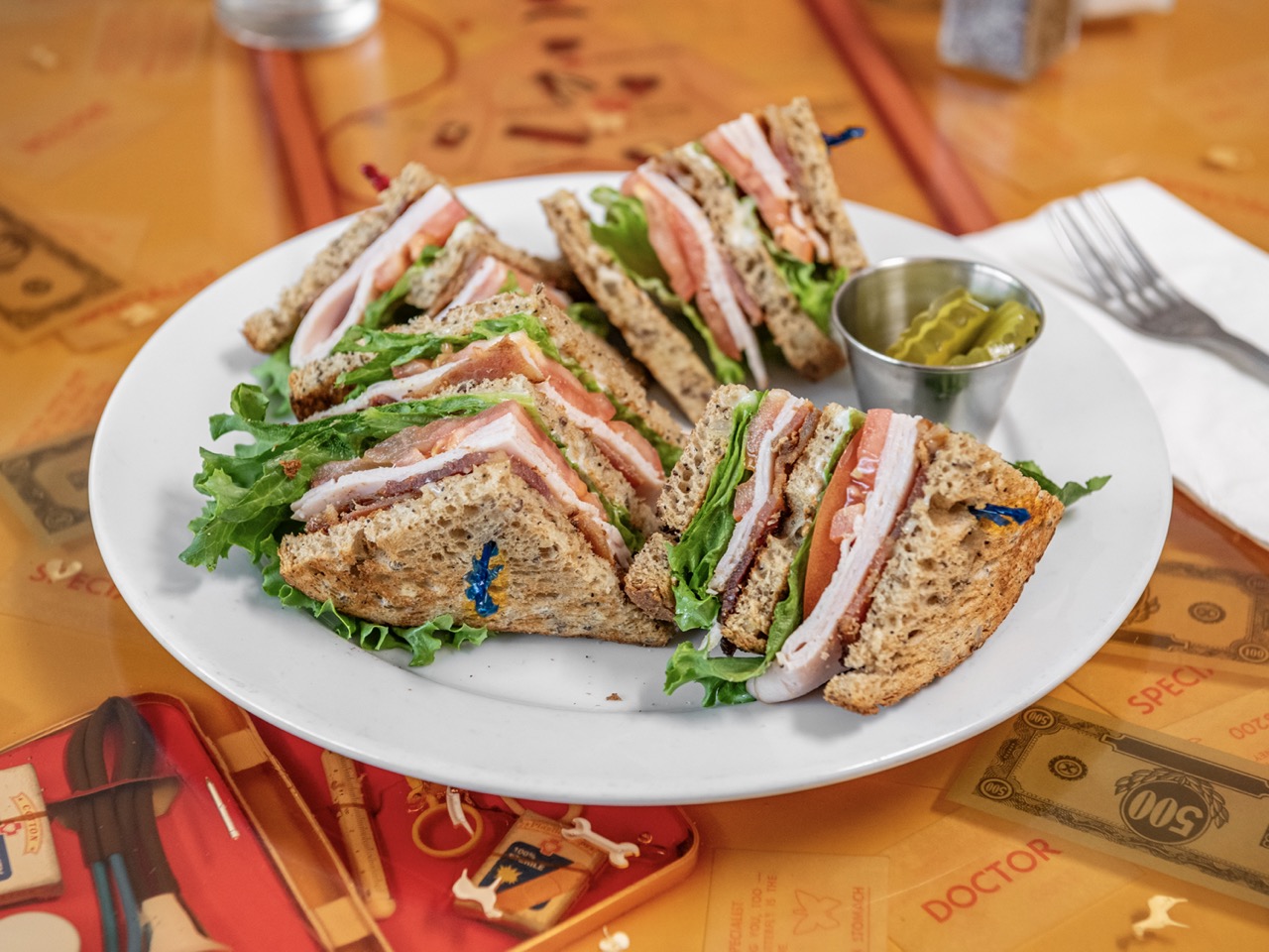 Club sandwich at Rudy's Can't Fail Cafe